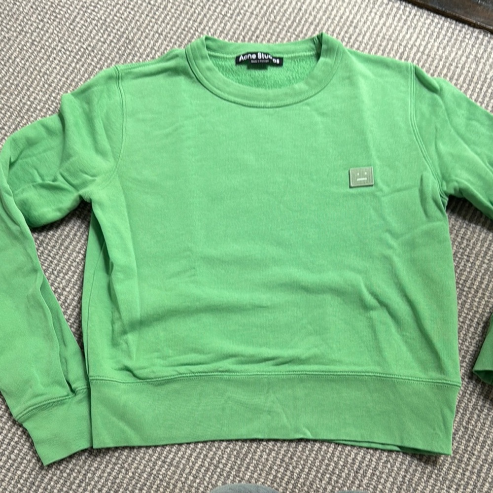 Acne Studio Green Sweatshirt with Classic Crewneck
